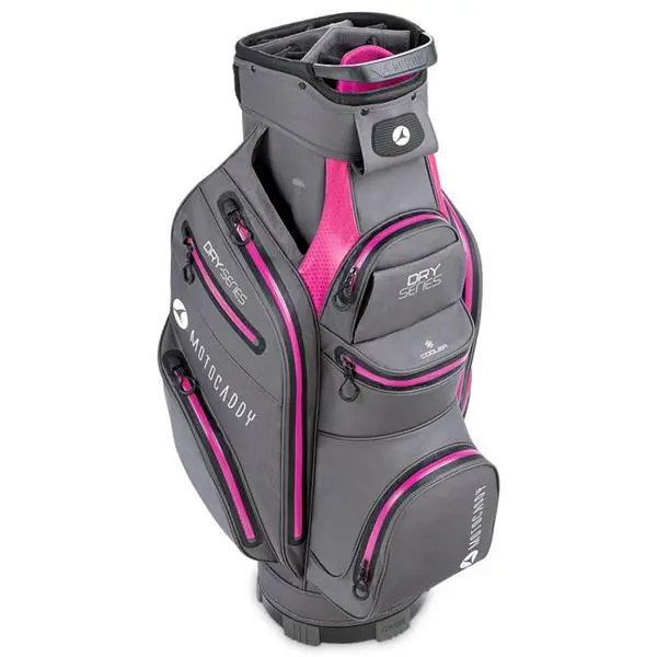 Motocaddy 23 Dry Series Cart Bag Charcoal - Fuchsia 2 Motocaddy 23 Dry Series Cart Bag Charcoal - Fuchsia - Image 2