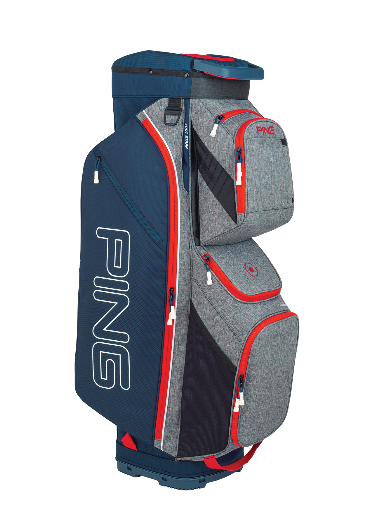 Ping Traverse 2020 Cart Bag Heather Grey/Navy/Scarlet 1 Ping Traverse 2020 Cart Bag Heather Grey/Navy/Scarlet